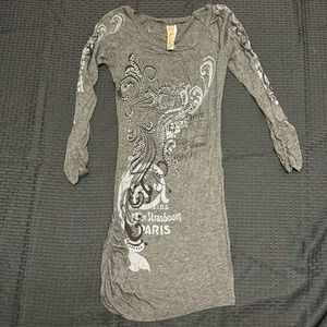 Scotty Grey Rhinestone Dress Size Small